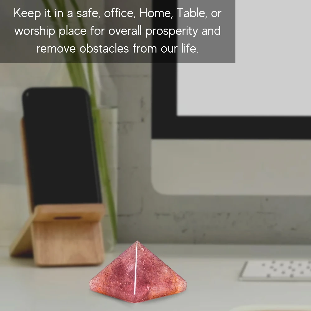 Strawberry Quartz Pyramid (1 Inch)