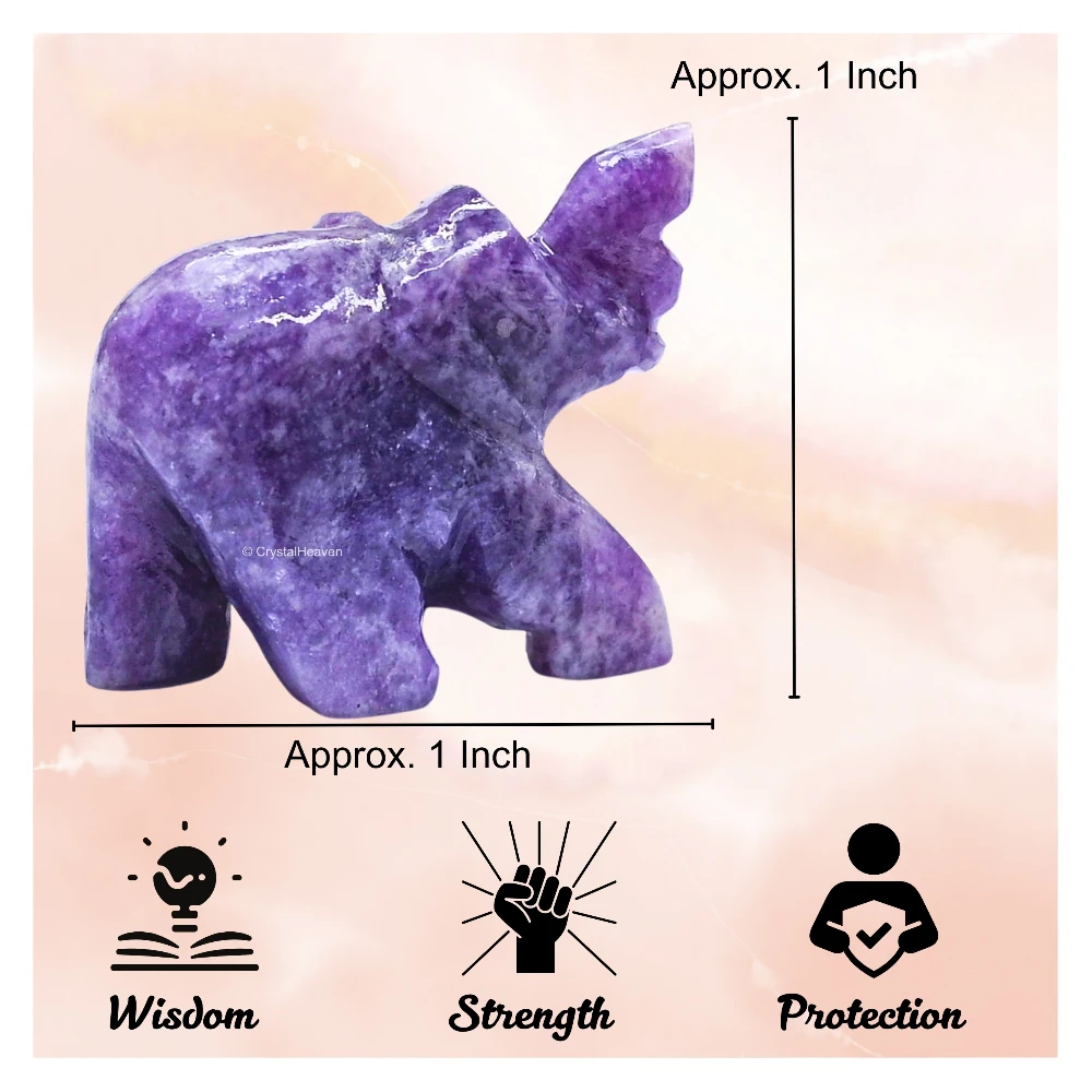 Lepidolite Crystal Elephant