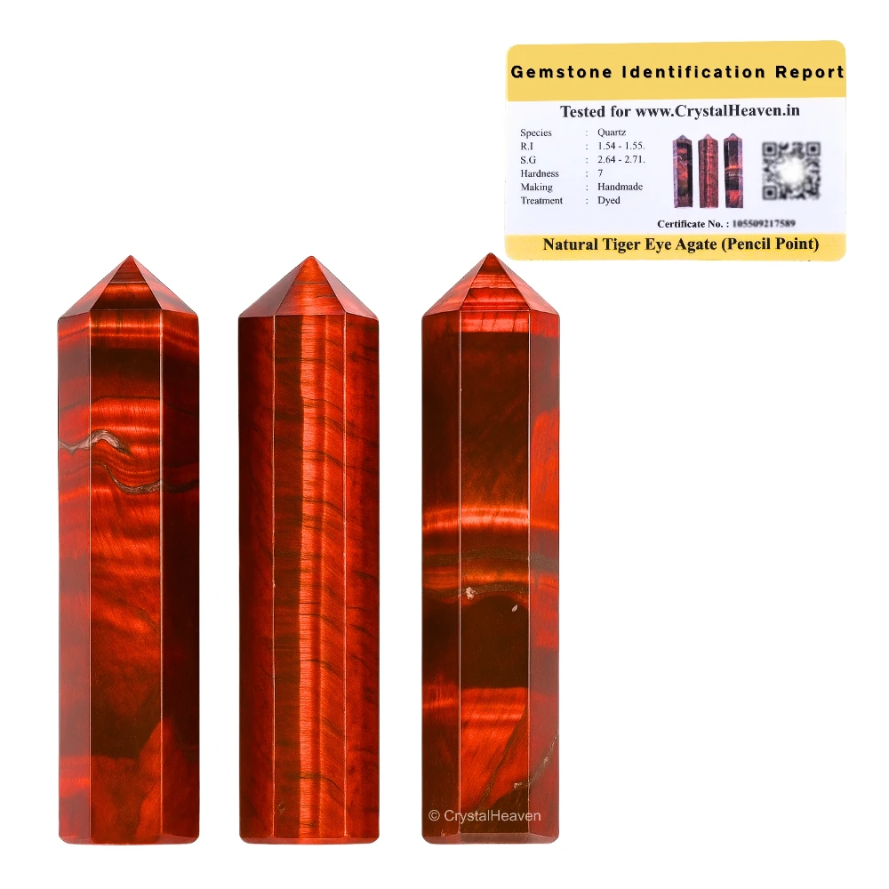 Red Tiger Eye Pencil Points (Set of 3)