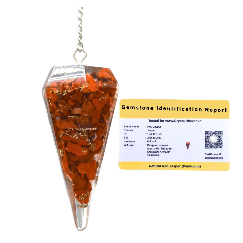 Red Jasper Crystal Orgone Pendulum