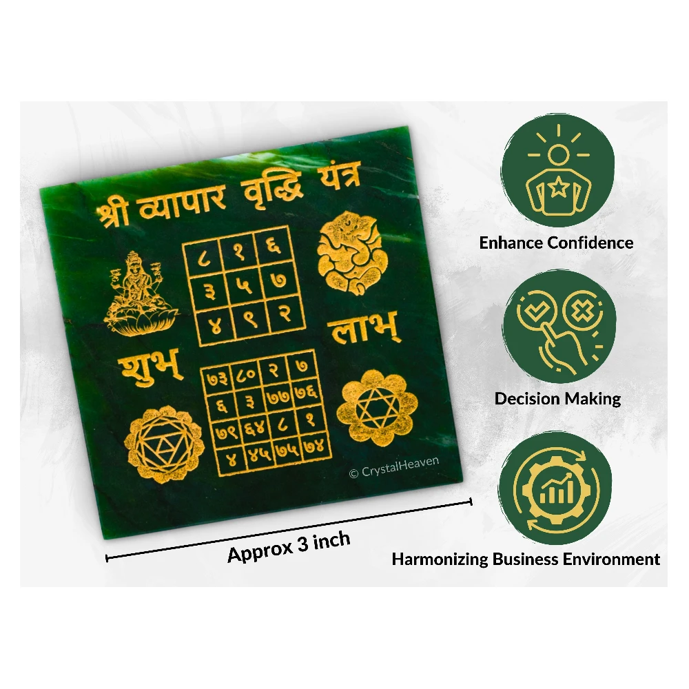 Green Aventurine Plate with Vyapar Vrudhi Yantra