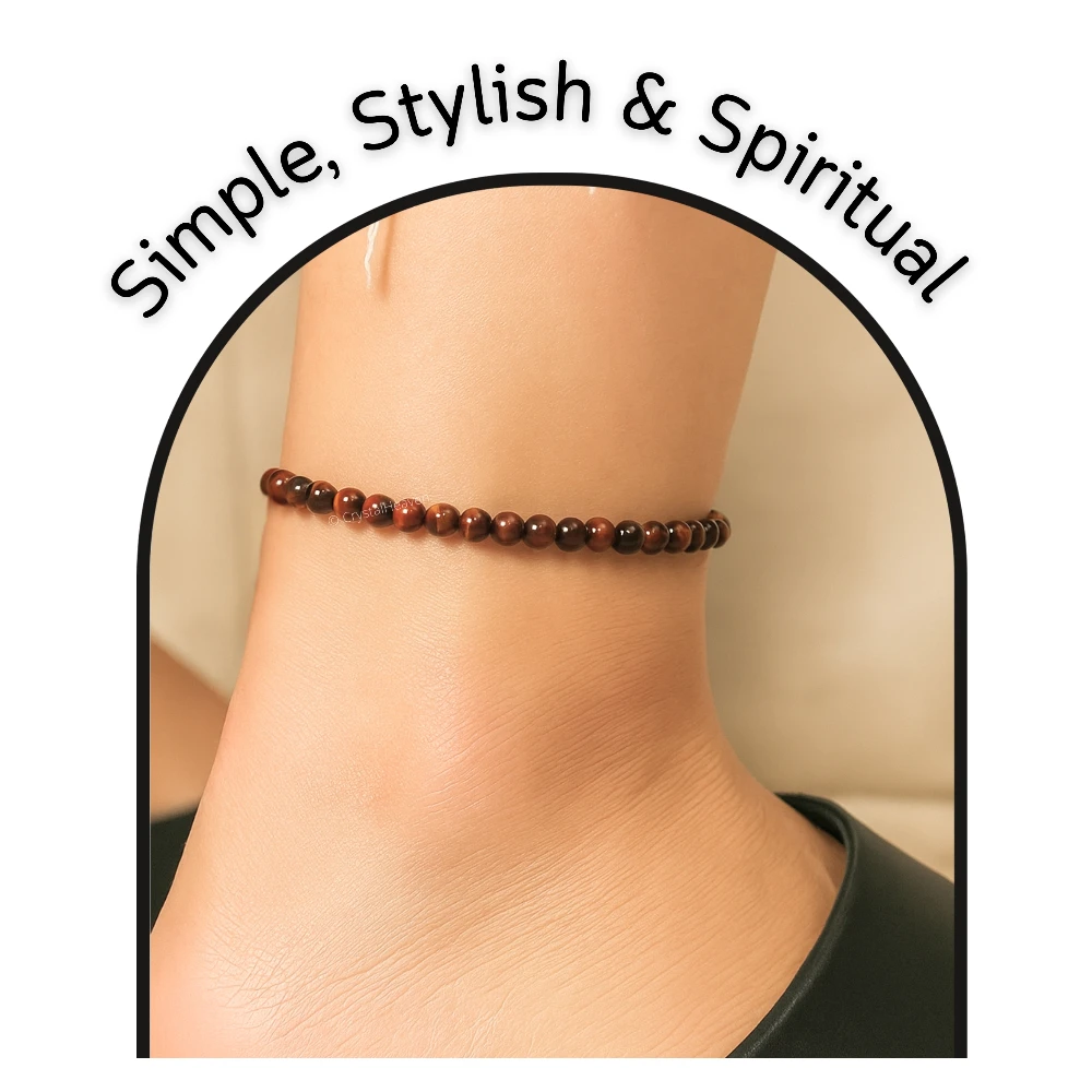 Red Tiger Eye Anklet (Without Knot)