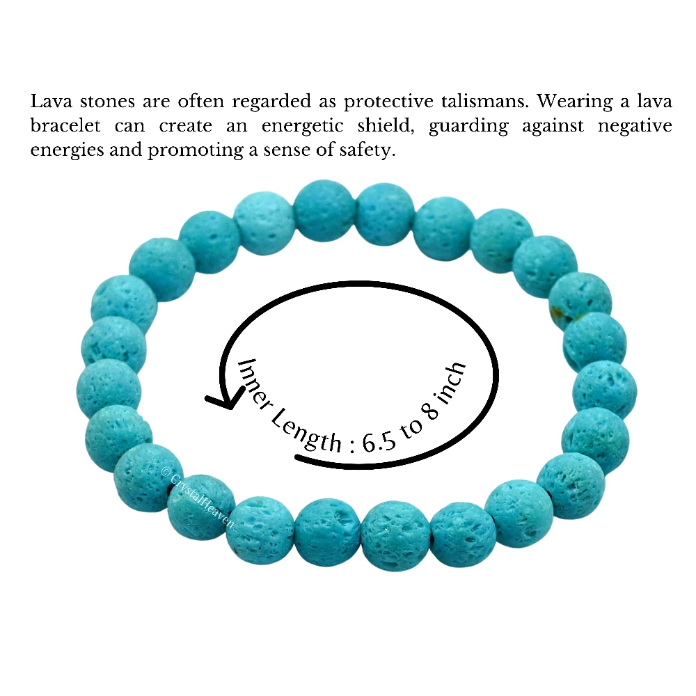 Turquoise Lava Stone Bracelet (Elastic)