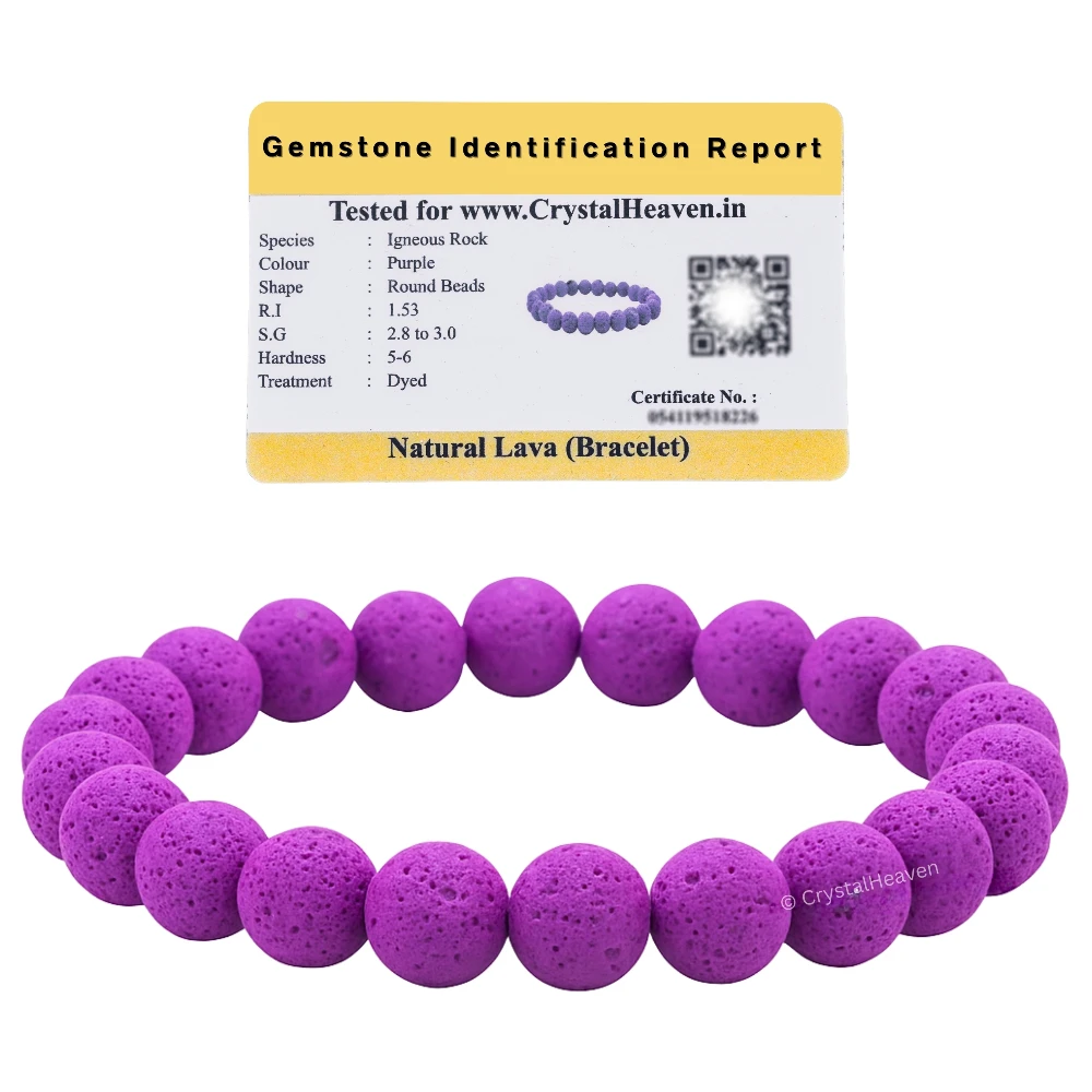 Purple Lava Stone Bracelet (Elastic)
