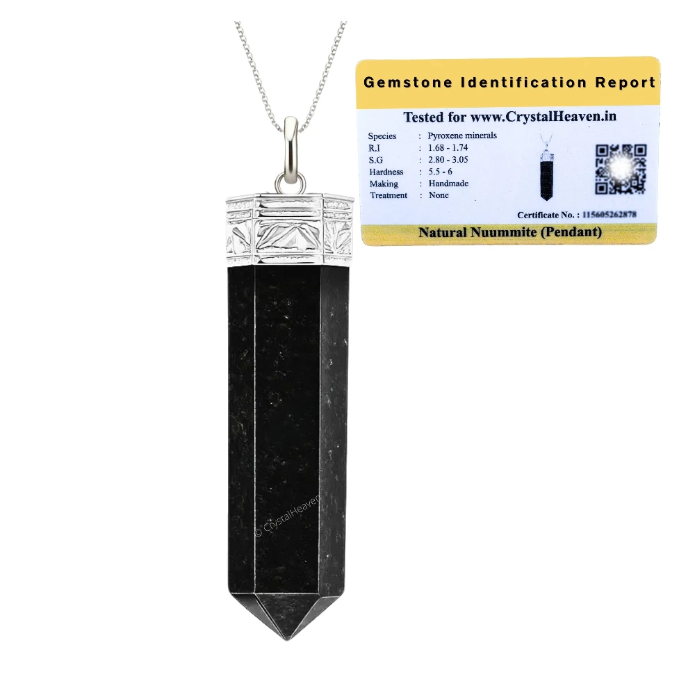 Nuummite Necklace - Pencil Point (Silver)