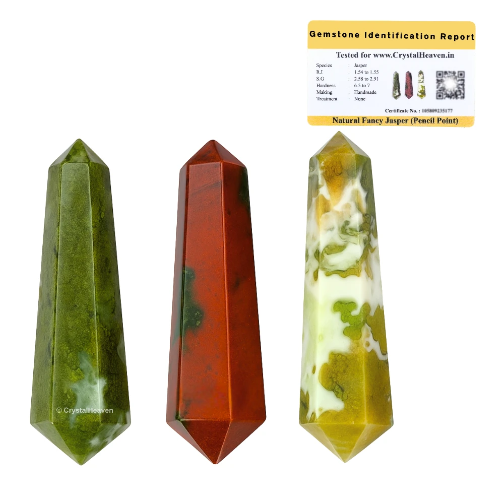 Fancy Jasper Pencil Points (Double Terminated) (Set of 3)