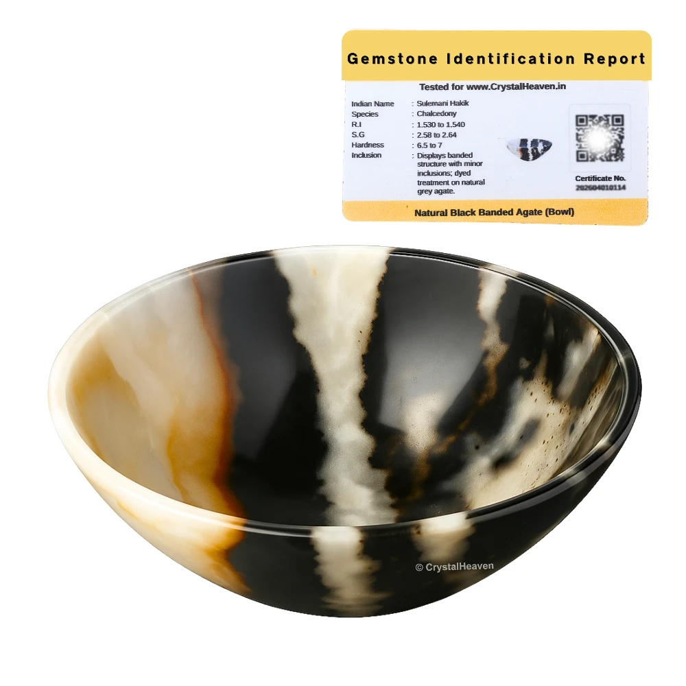 Black Sulemani Hakik Crystal Bowl - 2 Inch
