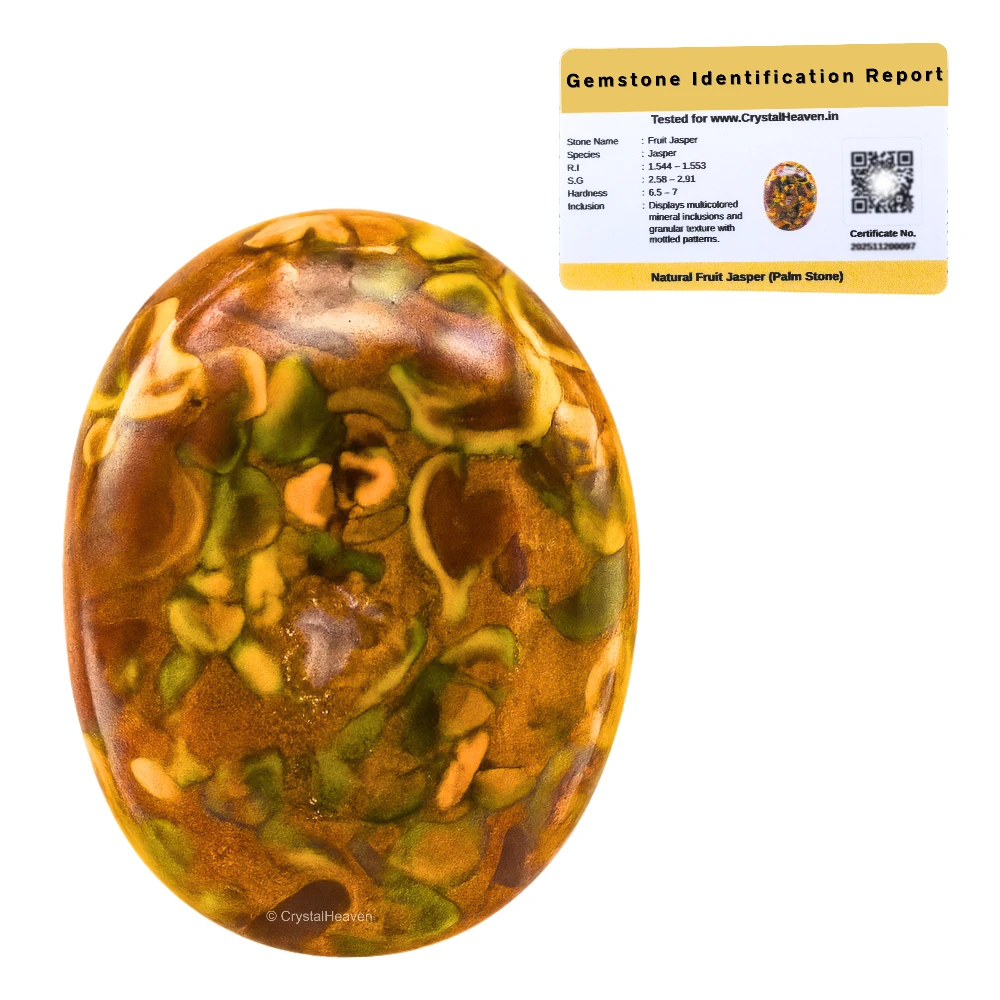 Fruit Jasper Palm Stone