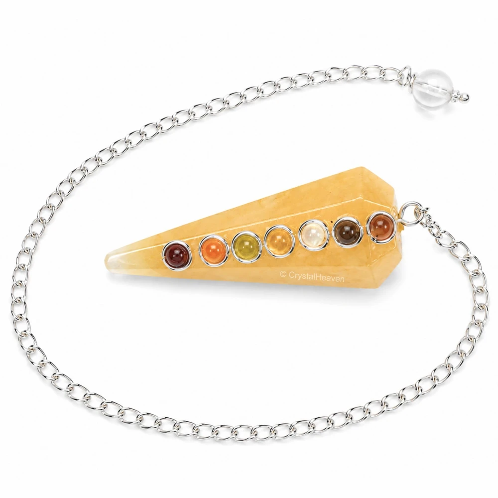 Yellow Aventurine Pendulum with Chakra Beads