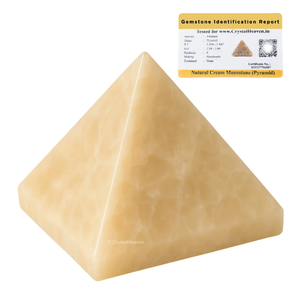Cream Moonstone Pyramid (1 Inch)