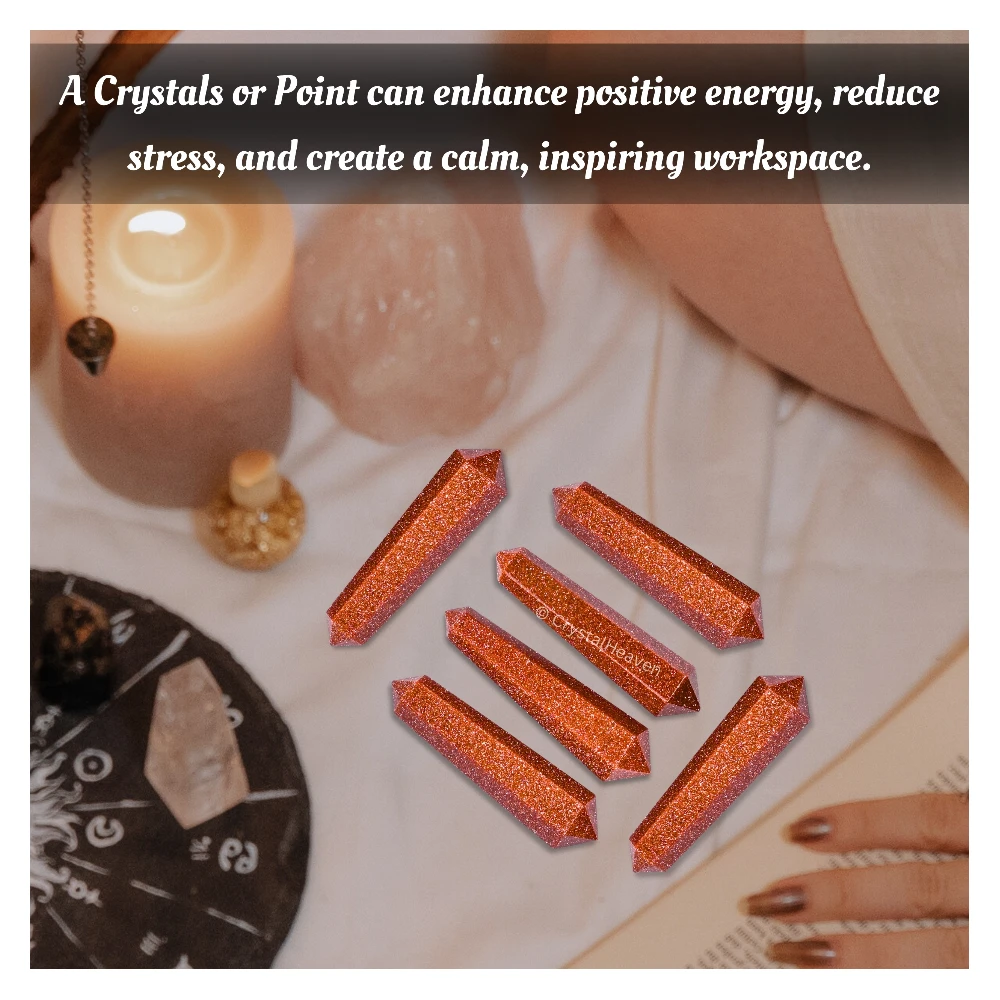 Red Goldstone Pencil Points (Double Terminated) (Set of 3)