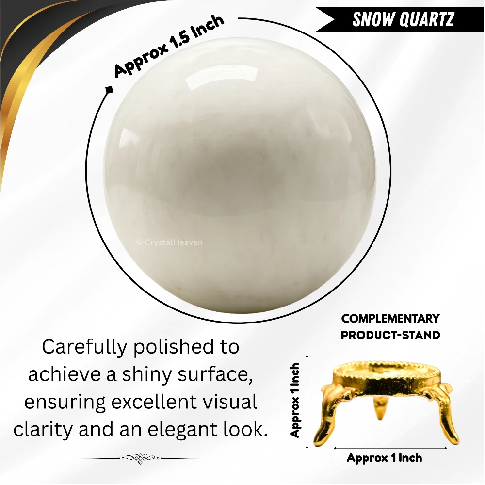 Snow Quartz Sphere (1.5 Inch)