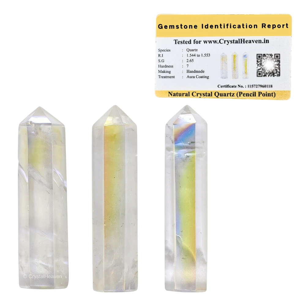 Angel Aura Quartz Pencil Points (Set of 3)