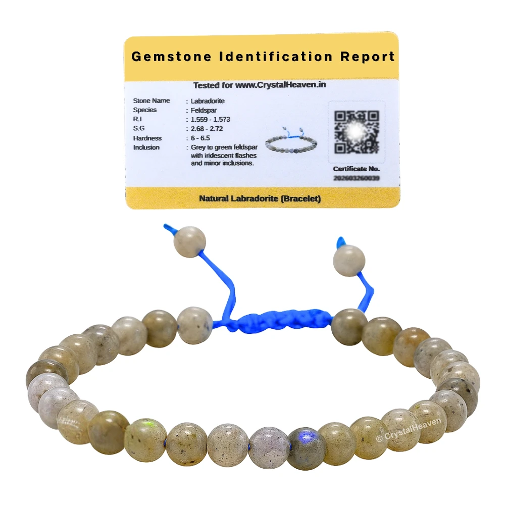 Labradorite Healing Crystal Bracelets - 6mm Beads (Adjustable)