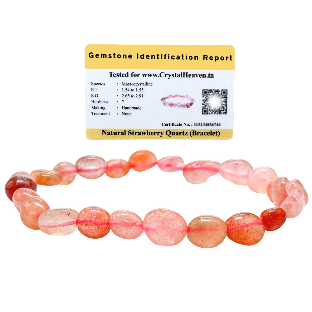 Strawberry Quartz Tumbled Bracelet (Elastic)