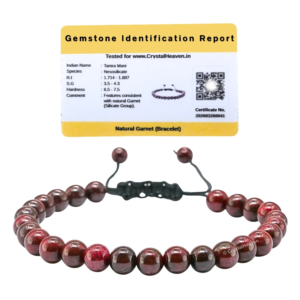 Garnet Healing Crystal Bracelets - 6mm Beads (Adjustable)