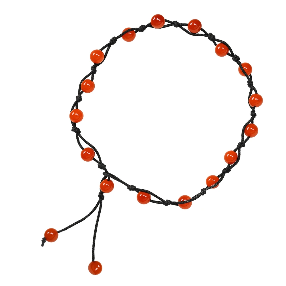 Carnelian Anklet (Hand Knotted)
