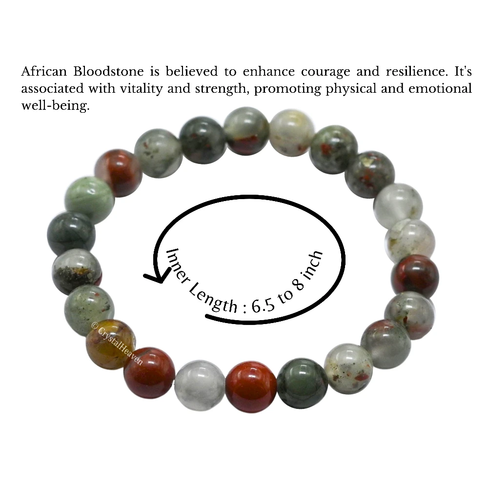 African Bloodstone Bracelet (Elastic)