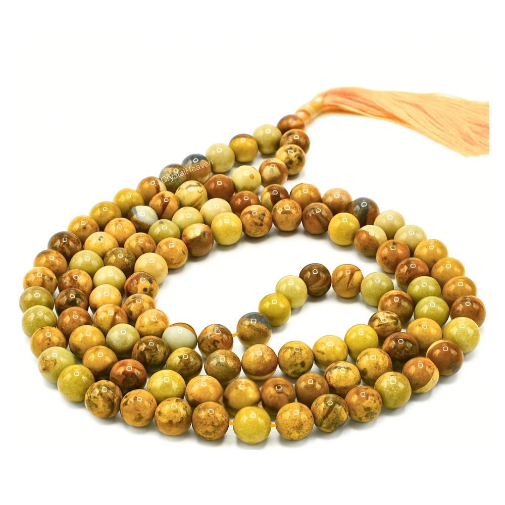Picture Jasper Japa Mala (Without Knot)