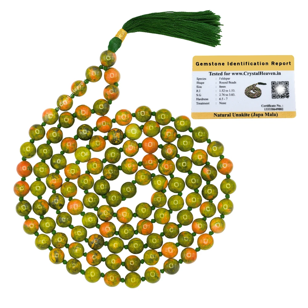 Unakite Japa Mala (Hand Knotted)