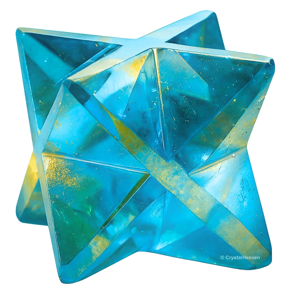 Aqua Aura Quartz Crystal Merkaba (15-20mm)