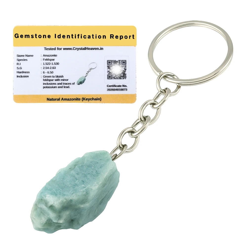 Amazonite Crystal Keychain (Raw)