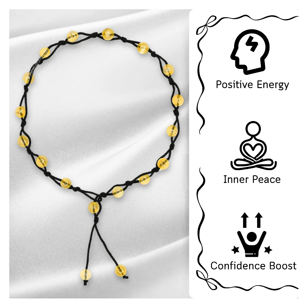 Citrine Anklet (Hand Knotted)