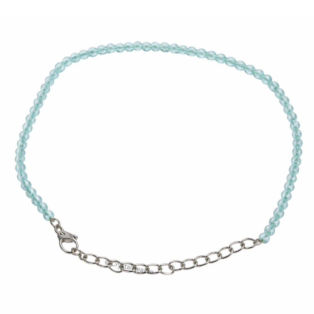 Green Chalcedony Bracelets - 2mm Faceted Beads (Silver)