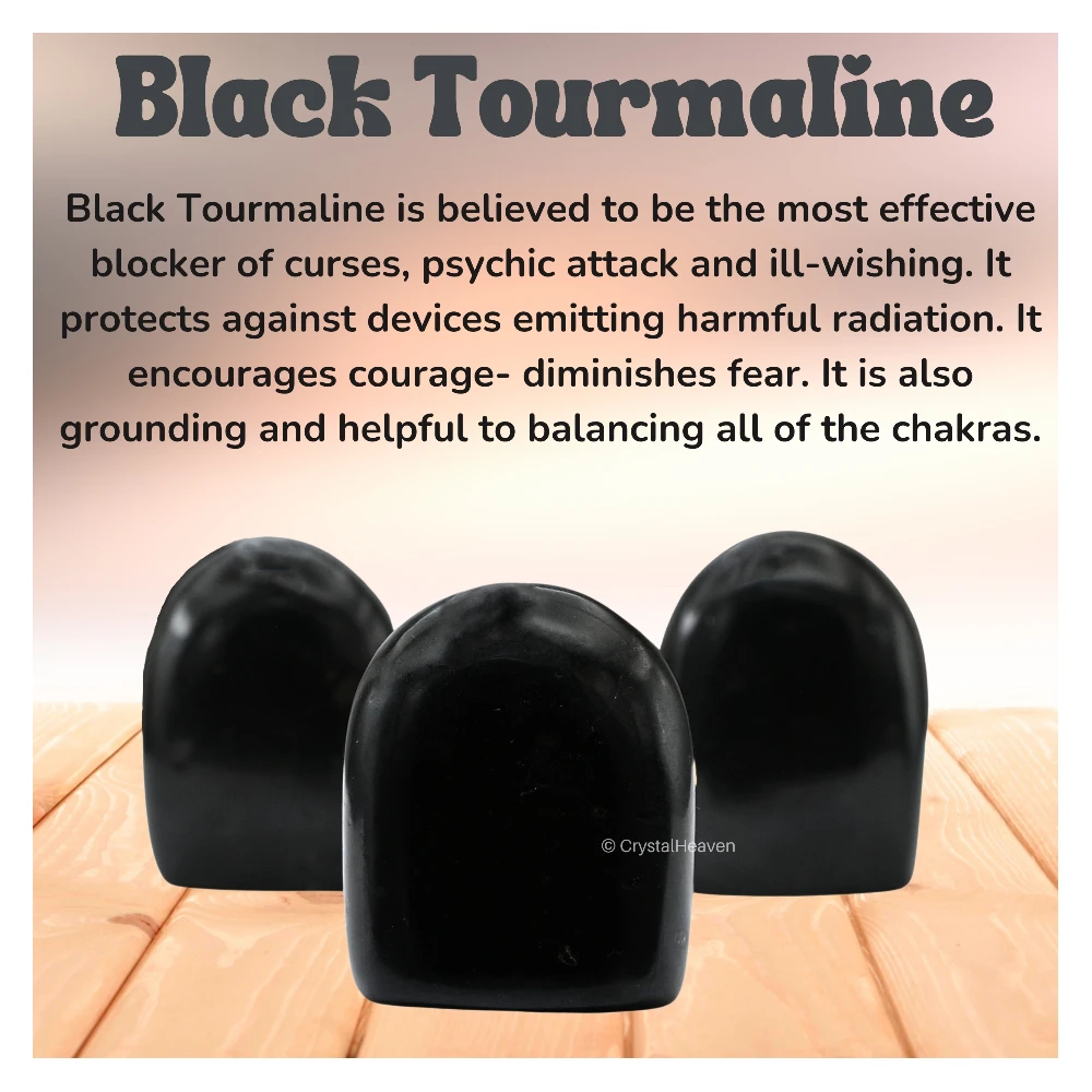 Black Tourmaline Standing Palm Stone (Regular)