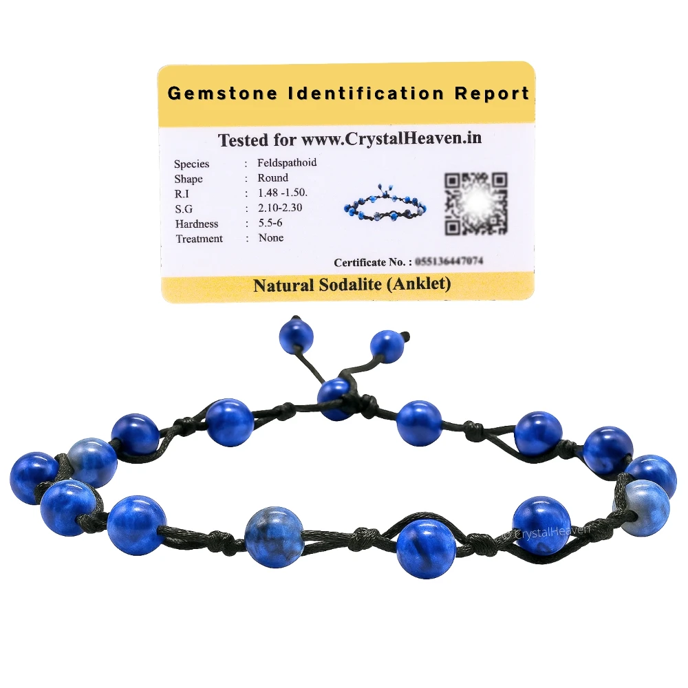 Sodalite Anklet (Hand Knotted)