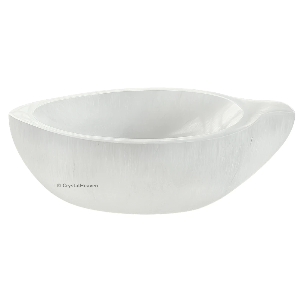 Selenite Crystal Charging Bowl - Leaf