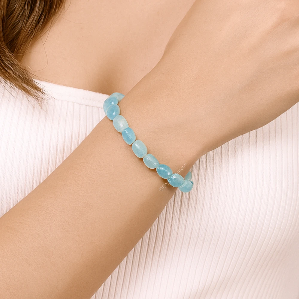 Aquamarine Tumbled Bracelet (Elastic)