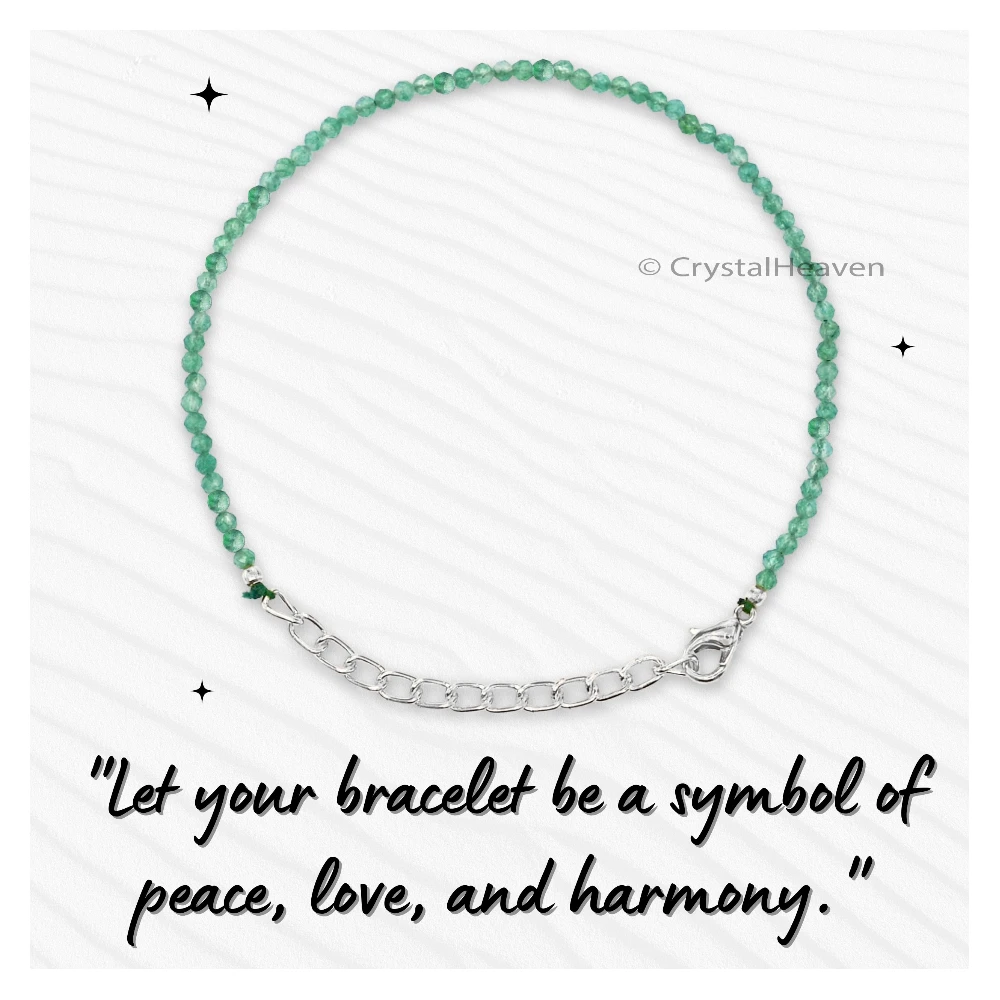 Green Onyx Bracelets - 2mm Faceted Beads (Silver)
