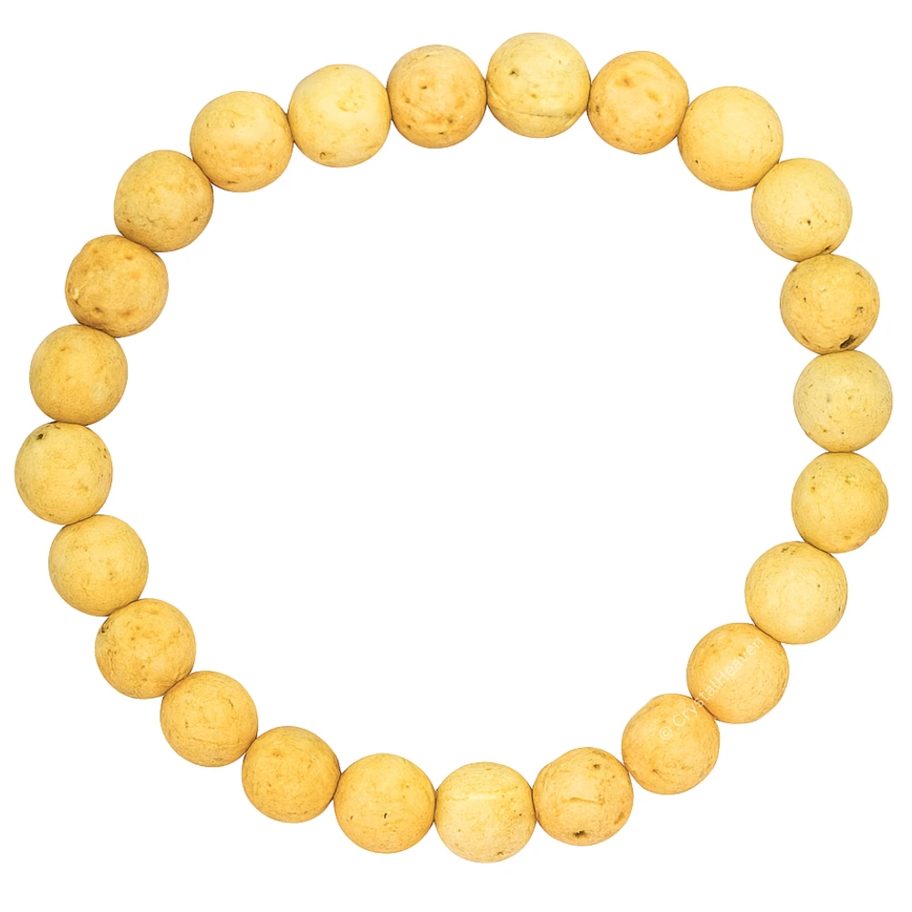 Cream Lava Stone Bracelet (Elastic)