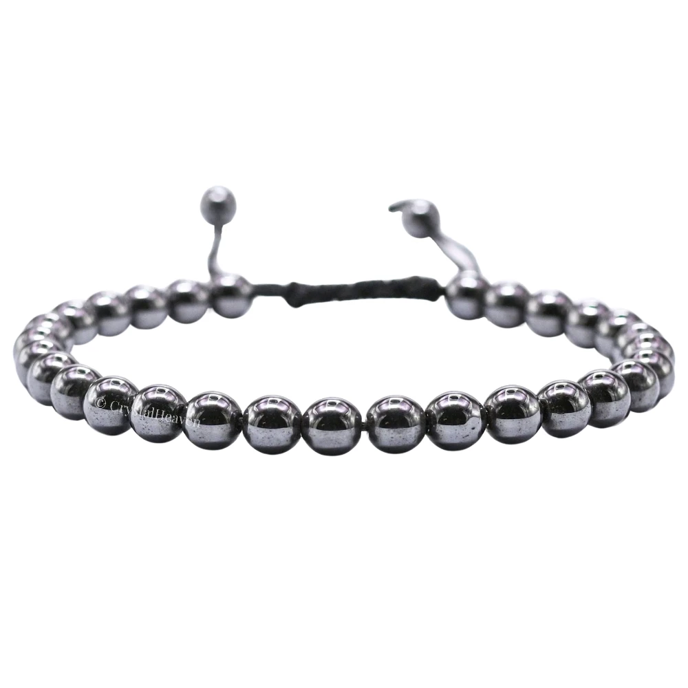 Hematite Healing Crystal Bracelets - 6mm Beads (Adjustable)