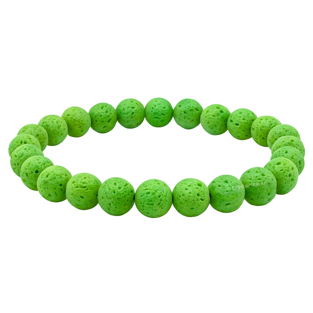 Green Lava Stone Bracelet (Elastic)
