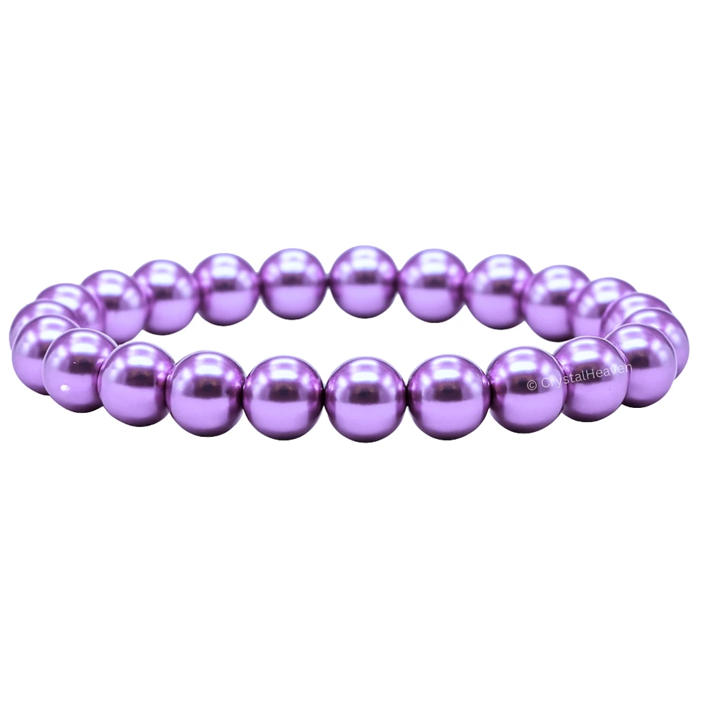 Lavender Pearl Bracelet (Elastic)