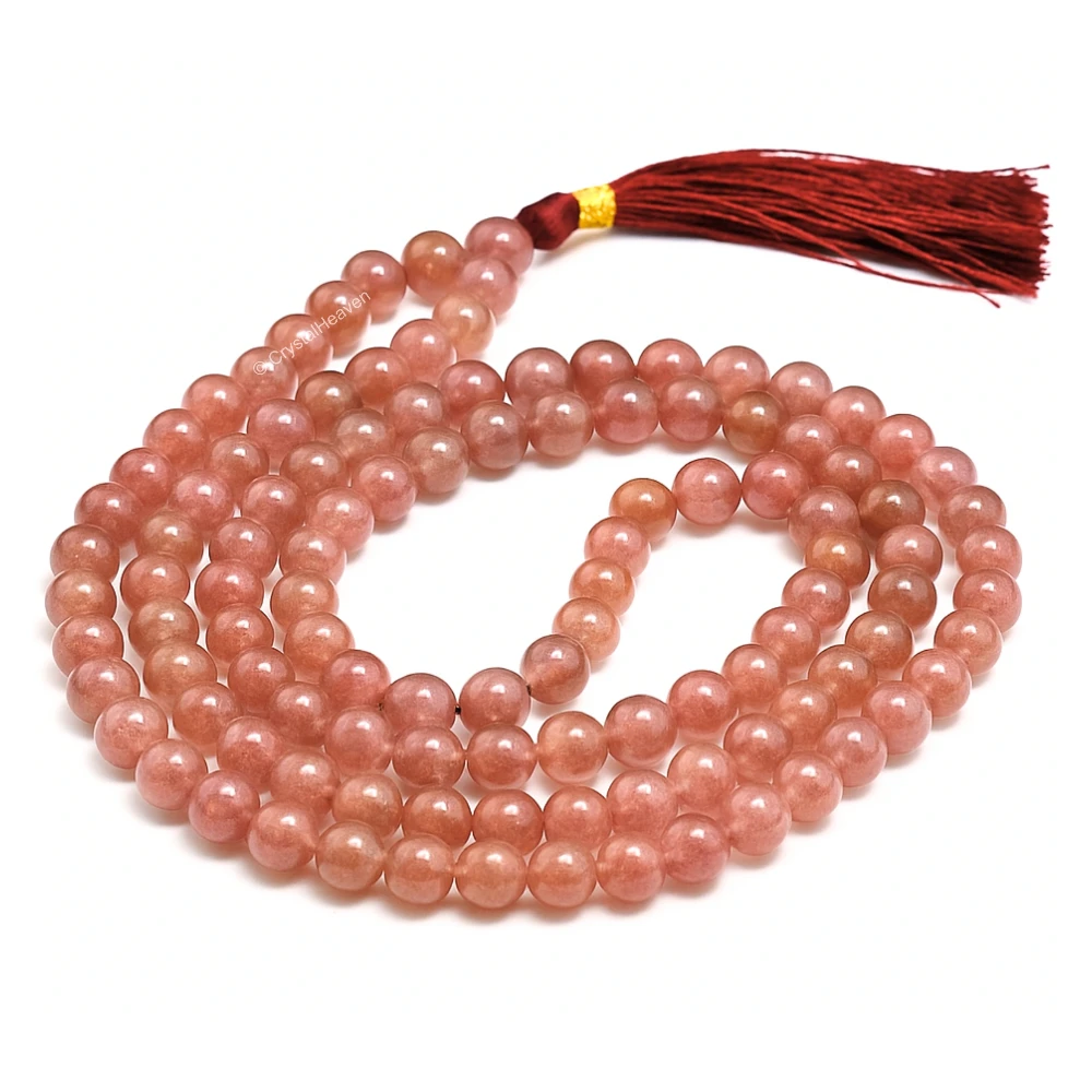 Strawberry Quartz Japa Mala (Without Knot)