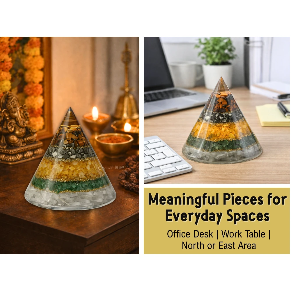 Conical Dhanyog Orgone Pyramid to Attract Wealth and Financial Prosperity