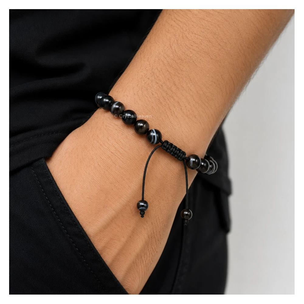 Black Sulemani Hakik Bracelet (Adjustable)