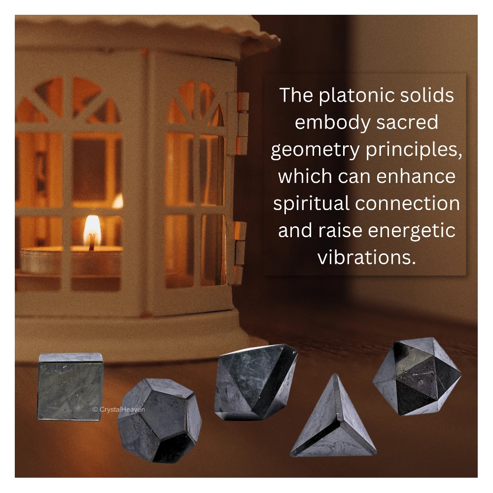 Shungite Platonic Solid - 5 Pcs