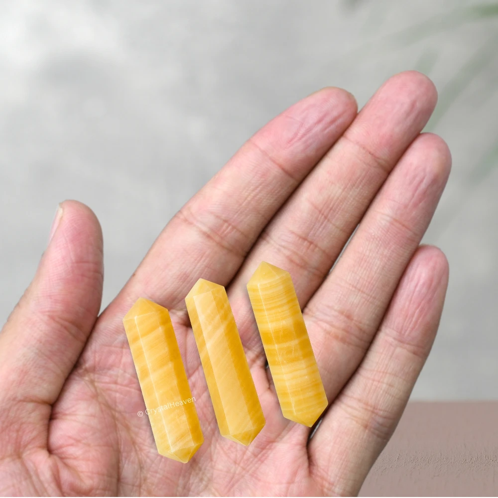 Yellow Calcite Pencil Points (Double Terminated) (Set of 10)