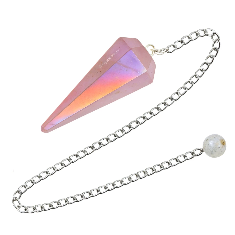 Angel Aura Rose Quartz Pendulum
