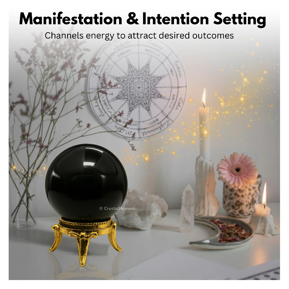 Black Agate Sphere (1.5 Inch)