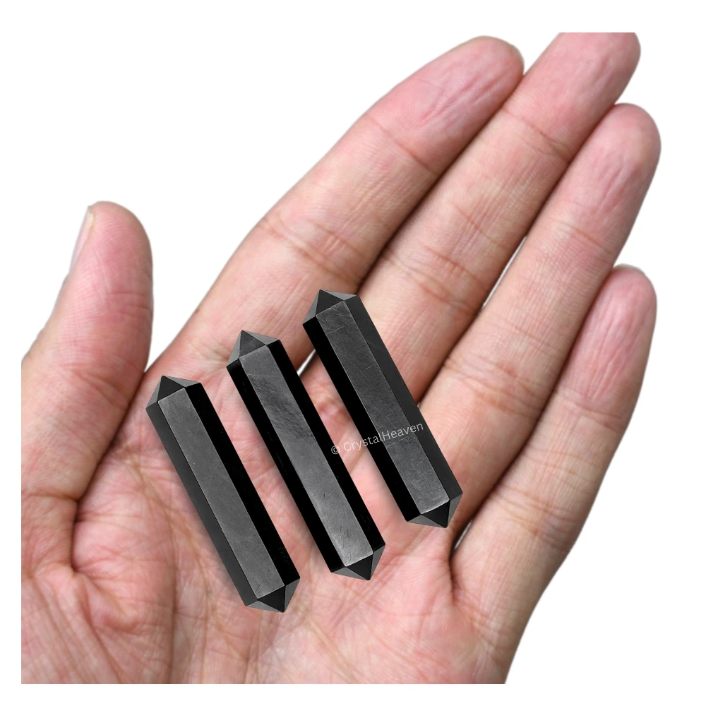 Shungite Pencil Points (Double Terminated) (Set of 3)