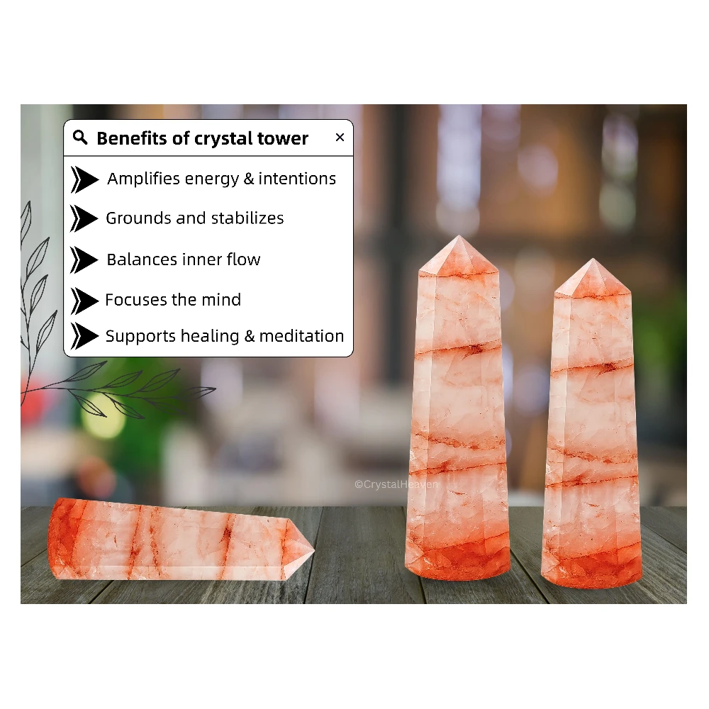 Red Hematoid Quartz Crystal Tower (3" to 4" inch)