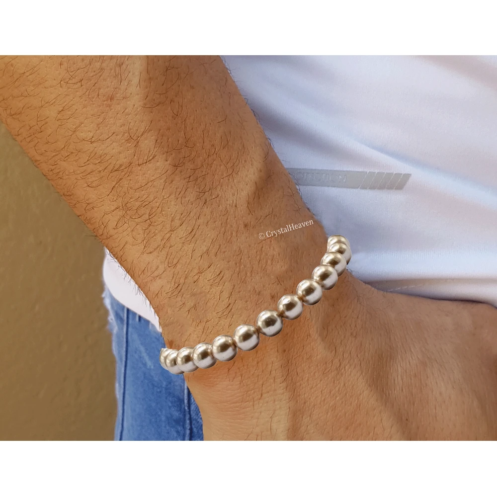 Champagne Pearl Bracelet (Elastic)