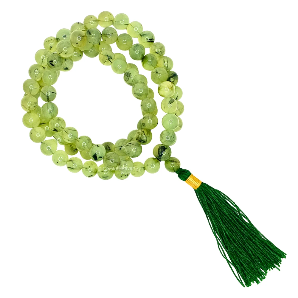 Prehnite Japa Mala (Without Knot)