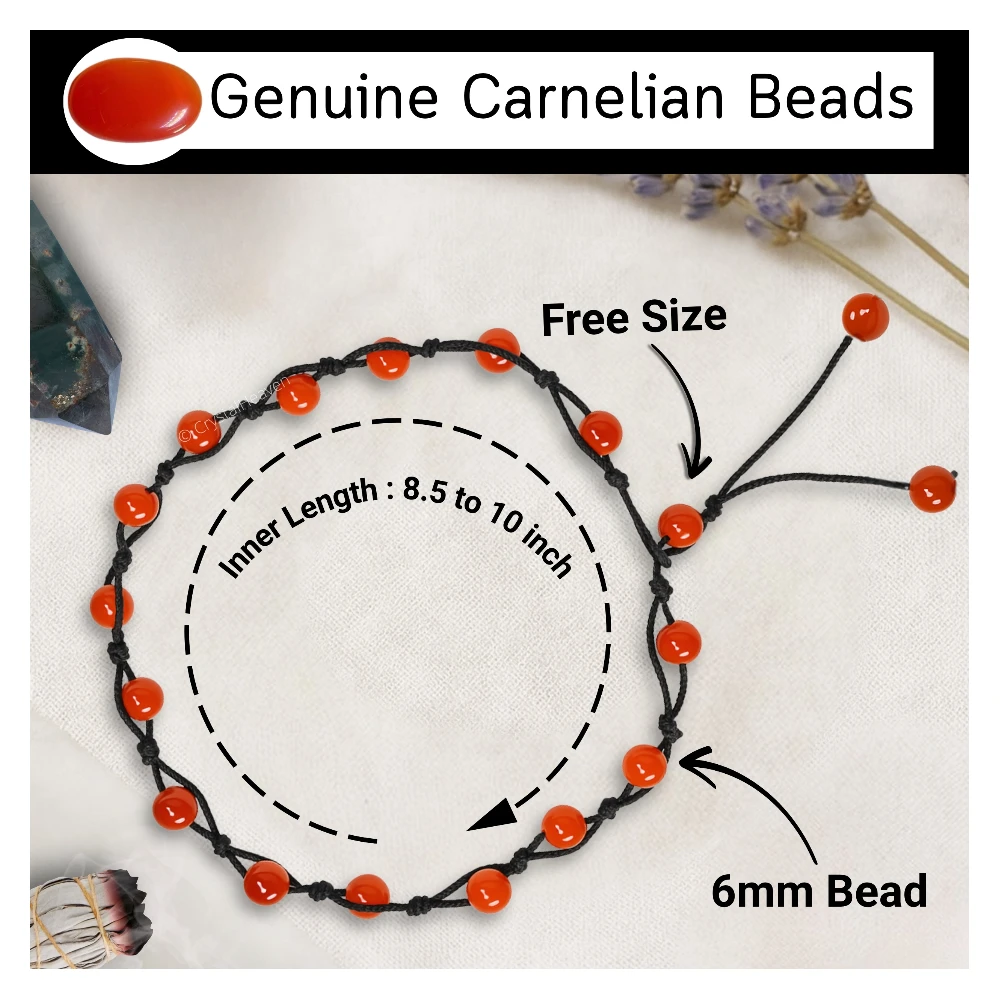 Carnelian Anklet (Hand Knotted)