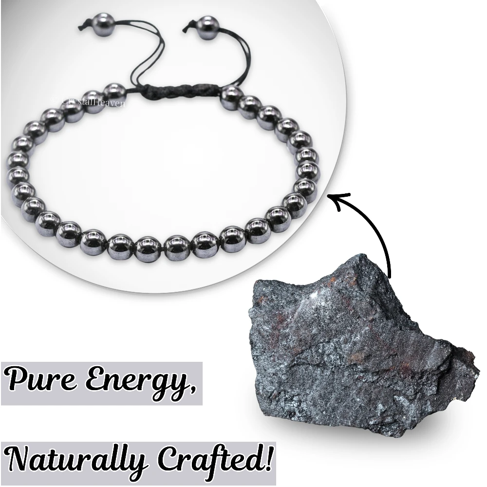 Hematite Healing Crystal Bracelets - 6mm Beads (Adjustable)